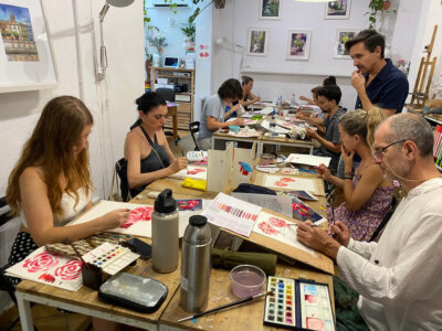 taller de acuarela