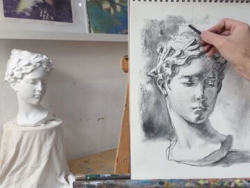 Como dibujar un busto o una escultura clásica al carboncillo